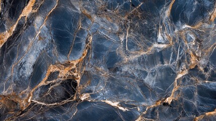 A high-res photo of a dark detailed marble stone slab with intricate veining, showcasing the natural beauty and unique patterns found in high-quality stone.