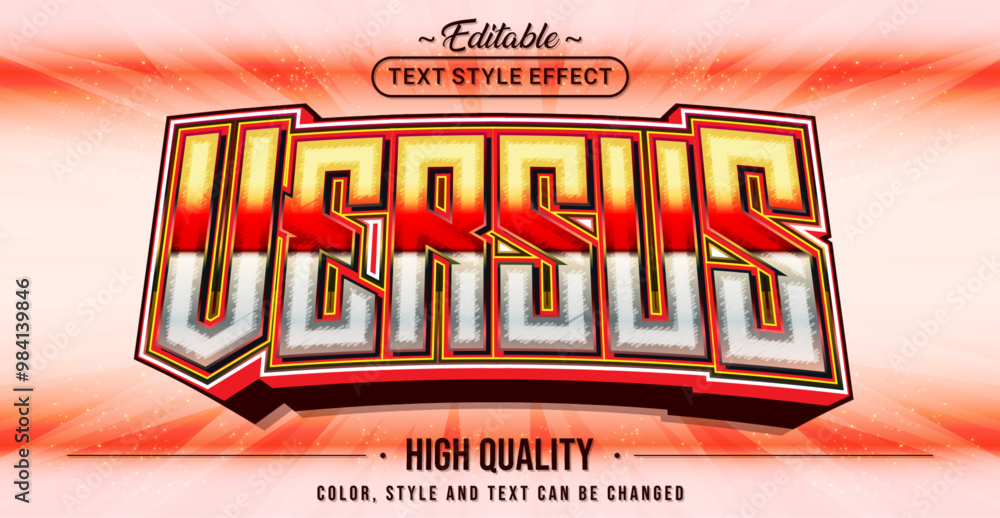 Poster Editable text style effect - Versus text style theme.