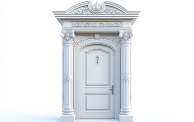 Obraz premium door on white background 