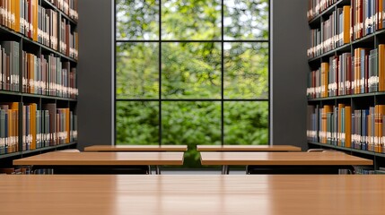 Fototapeta premium Quiet Study area in a contemporary library