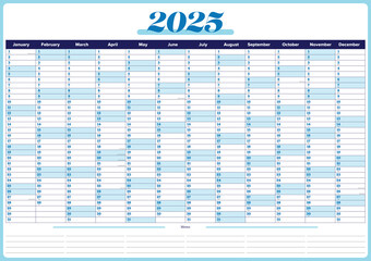2025 Wall Calendar A1 Horizontal with Australia NSW public holiday