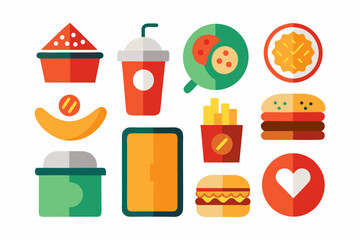 Abstract minimalist representation of ultra-processed foods and snacks for design and awareness concepts
