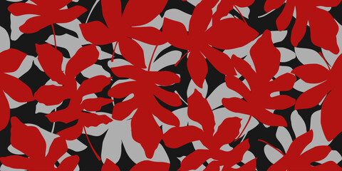 Seamless pattern design with leaves, leaf patterns design for fabric, cotton, wallpaper, satin, gift wrap, carpet, background.	