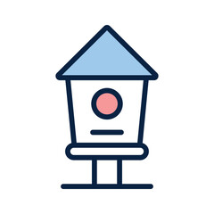 Check this beautifully designed vector of bird hose in editable style, nesting box of birds