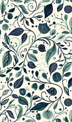 carpet or tile pattern 2D illustrator doodle wallpaper
