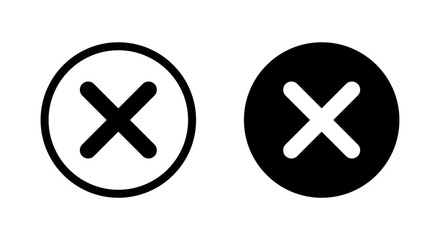 Obraz premium Cross mark icon on black circle. Wrong, delete sign symbol