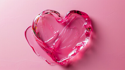 Liquid gel cosmetic smudge texture in heart shape