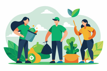 Community volunteering for environmental clean-up and recycling awareness