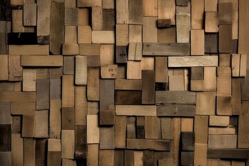 Wood planks mosaic pattern
