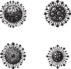 silhouette of clean vector virus isolated on white background

