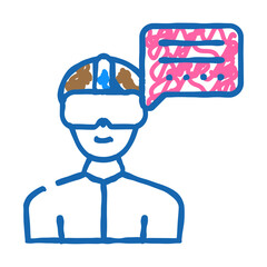 Obraz premium designer vr doodle icon sketch vector. designer vr sign. isolated symbol illustration