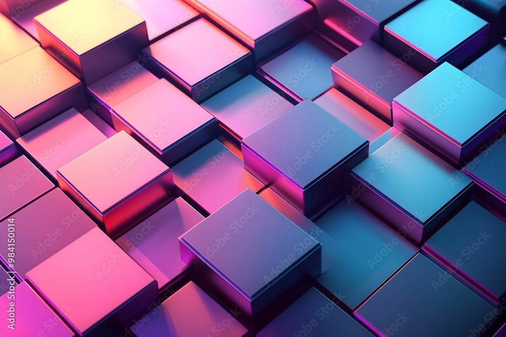 Aufkleber colorful abstract composition of 3d cubes arranged in a pattern