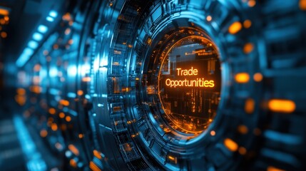 Futuristic Interface Showing Trade Opportunities Concept