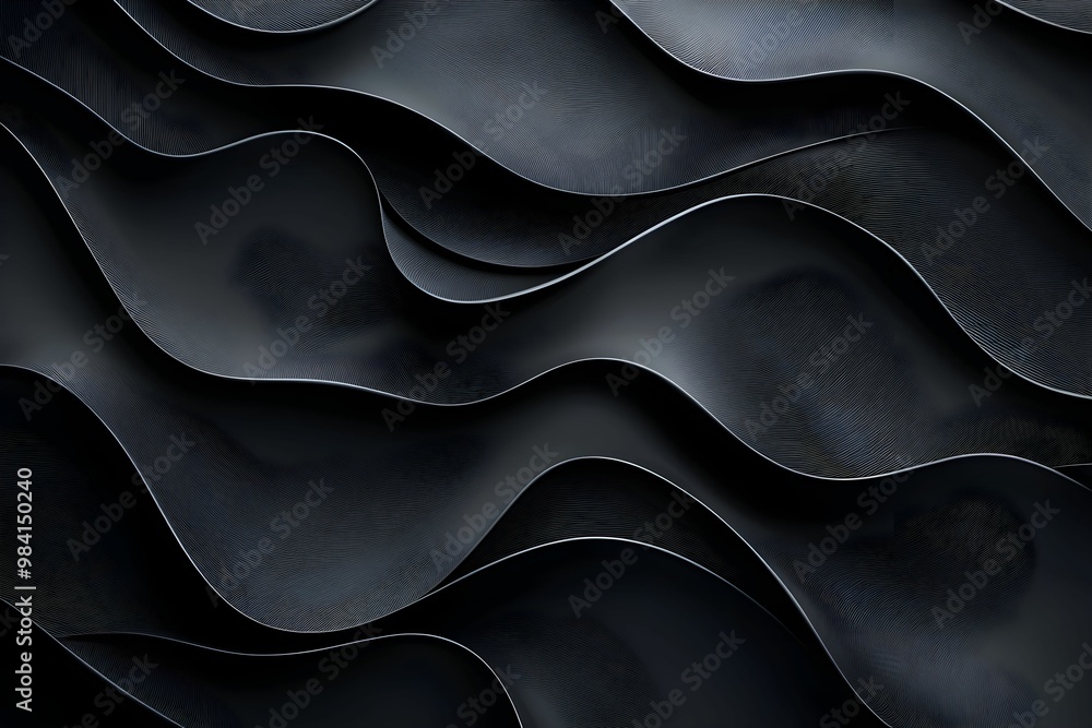 Aufkleber stylized black textured waves creating an abstract background design