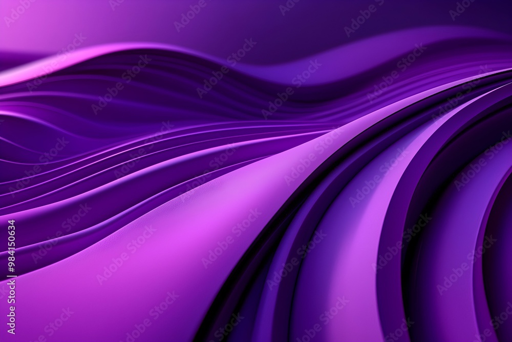 Poster wavy patterns of vibrant purple tones creating a dynamic texture