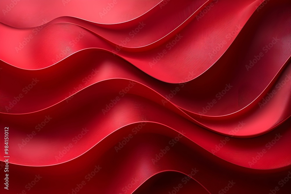 Poster dynamic red digital landscape with glowing data patterns at night