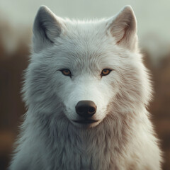 Obraz premium Wolf an iconic apex predator, embodies both grace and ferocity. With its sleek fur, keen senses, and haunting howl, the wolf roams the forests and plains in packs, displaying remarkable. 