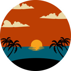 Obraz premium Retro Sunset Beach