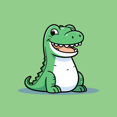 Alligator hand-drawn kids comic illustration. Cute vector doodle style cartoon illustration