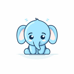 Elephant hand-drawn kids comic illustration. Cute vector doodle style cartoon illustration