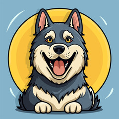 Wolf hand-drawn kids comic illustration. Cute vector doodle style cartoon illustration