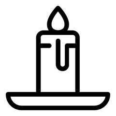 Candle icon in outline style. Simple Christmas symbol vector illustration — pixel-perfect icon.