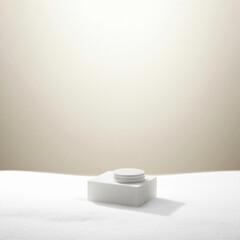 Jar,Bottle and empty white plastic tubes for cosmetics on a beige background Packaging for cream