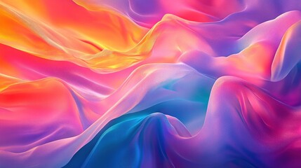 Obraz premium A vibrant abstract design featuring flowing waves of color.