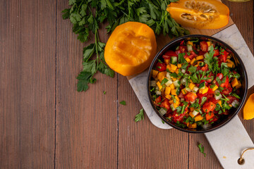 Autumn pumpkin and vegetable salsa