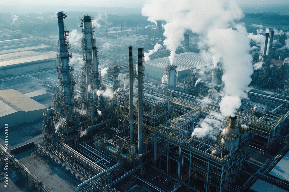 Poster factories with advanced pollution control technology reducing emissions while maintaining high produ