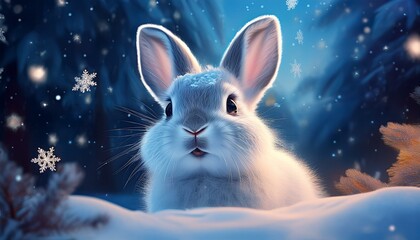Obraz premium rabbit in the snow