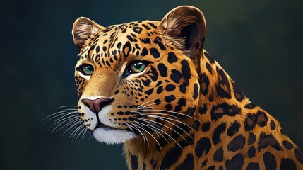 Fototapeta premium A drawing of a jaguar with its eyes closed