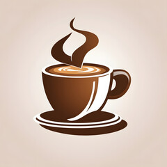 Obraz premium Coffee cup icon with steam, perfect for cafe or restaurant design