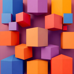 Obraz premium Abstract 3d rendering of geometric shapes Composition with squares Cube for poster cover branding banner placard