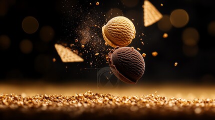 Bonet chocolate amaretti custard ice cream from Italy