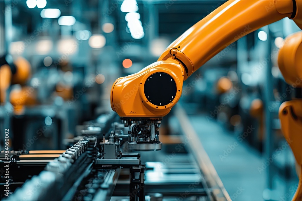Poster robotics handling heavy-duty industrial tasks, improving efficiency and precision in production