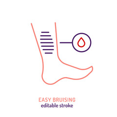 Easy bruising outline icon. Big bruise pictogram.