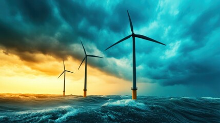 Turbulent Transition: Wind Turbines Battling Storm in Environmental Conundrum