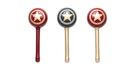 3d three set of Mini Maraca Marvel on white background