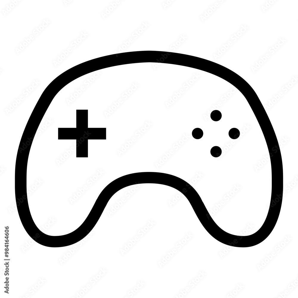 Poster game controller icon in outline style. simple console symbol vector illustration — pixel-perfect ico