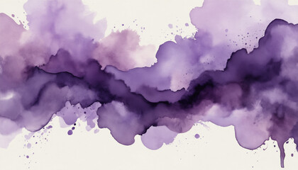 Obraz premium Fond abstrait violet texture éclaboussures coulures nuages peinture art aquarelle liquide fumée encre vaporeux dégradé.