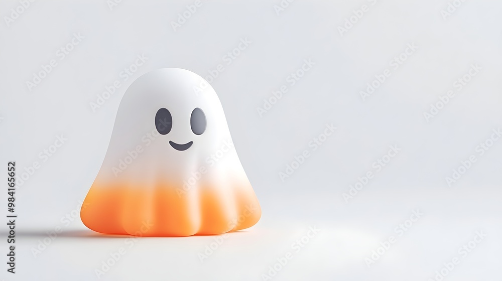 Poster glowing 3d printed halloween ghost figurine - rapid prototype with complex structures and digital pr