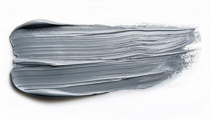 steel color oil brush stroke on white background