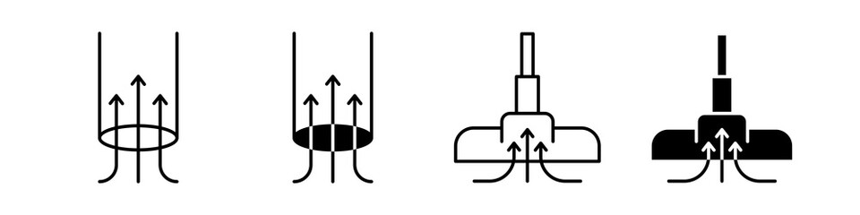 Suction vector icon set