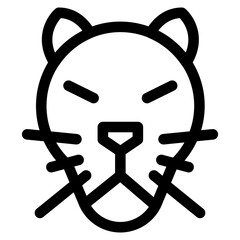 Tiger icon in outline style. Simple animal head symbol vector illustration &mdash; pixel-perfect icon.