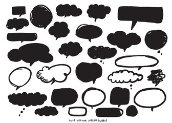 Cute vector speech bubble colorful set,Hand drawn set of speech bubbles with handwritten for book ,card, business, poster design. Vector illustration design for fashion fabrics,cute doodle