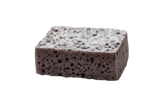 Metal sponge for washing dishes isolated on white or transparent background