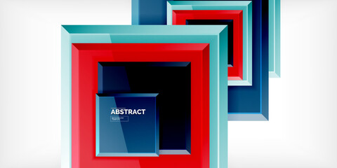 Colorful squares with reflections abstract background design. Vector Illustration For Wallpaper, Banner, Background, Card, Book Illustration, landing page