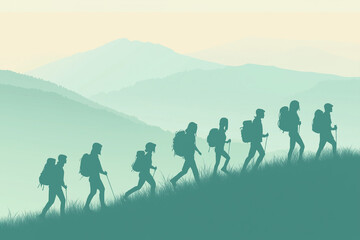 Hikers in the Mountains
