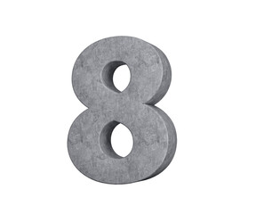 3d Concrete Number Eight 8 Digit Made Of Grey Concrete Stone On Grey Background 3d Illustration
